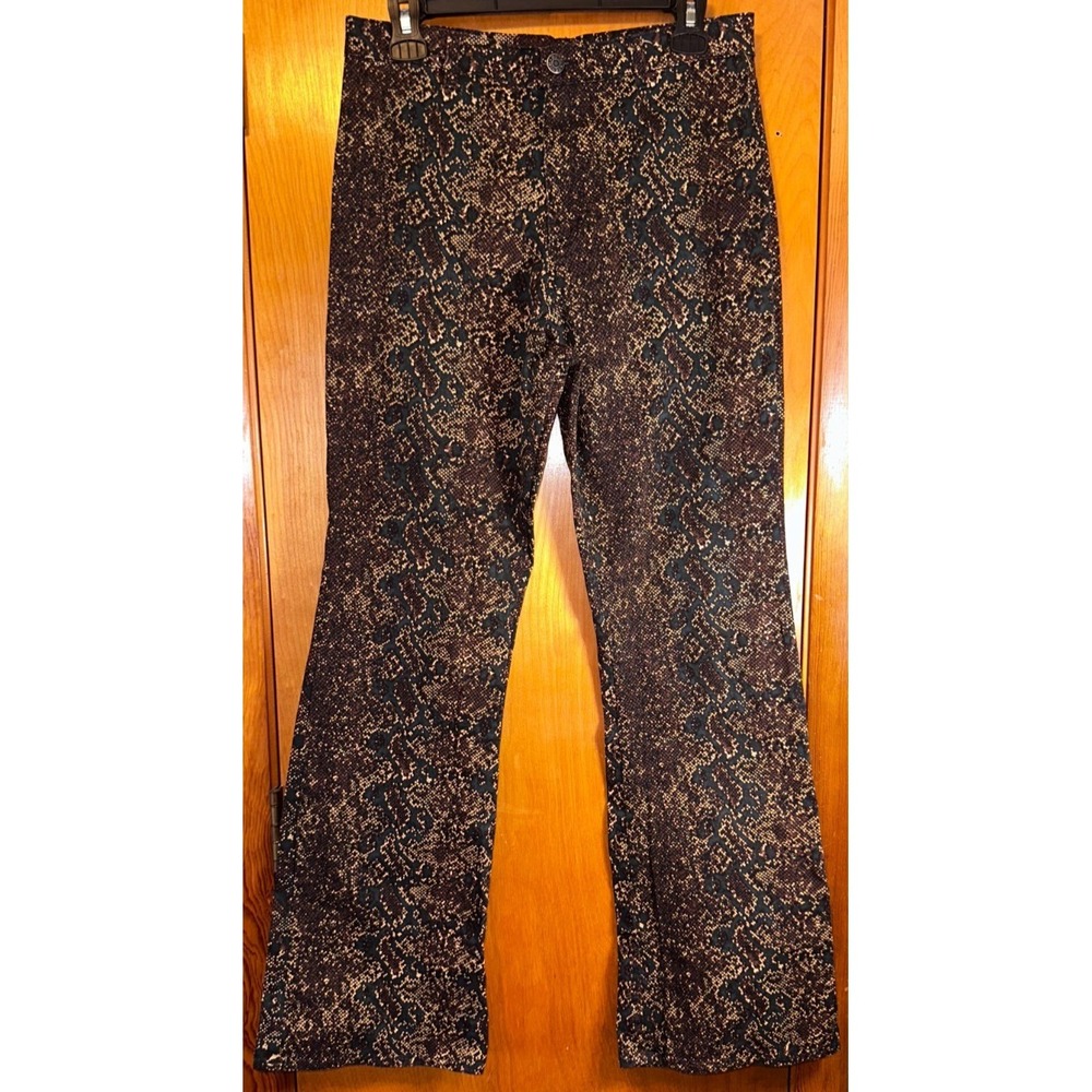 Motel‎ Rocks Zoven Flares Dark Brown Snake Print Womens Medium Jeans